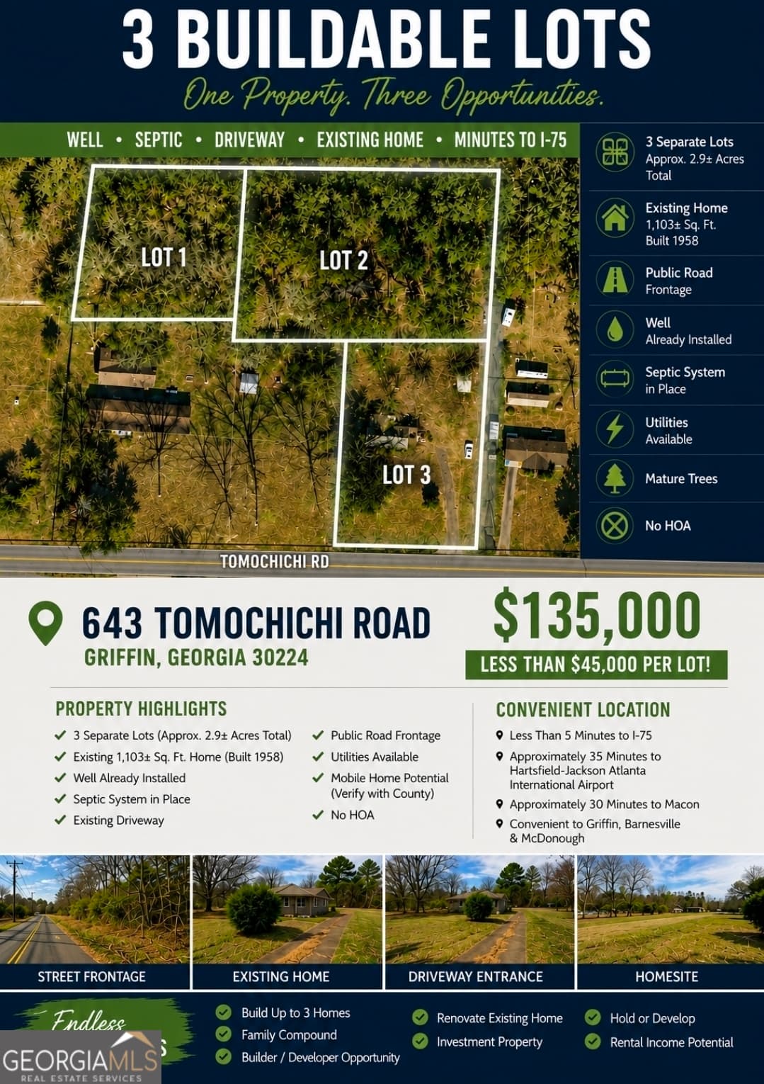 5 bedroom, 10 bathroom, 1,103 sq ft single family residence for sale at 643 TOMOCHICHI Road, Griffin, GA 30224 — photo 1 of 2