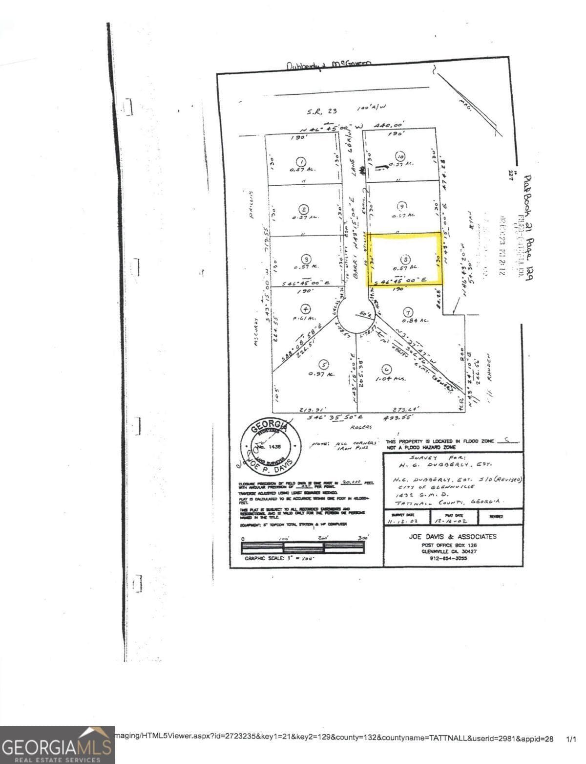 residential lot for sale at 007 Barry Lane LOT 8, Glennville, GA 30427 — photo 1 of 1