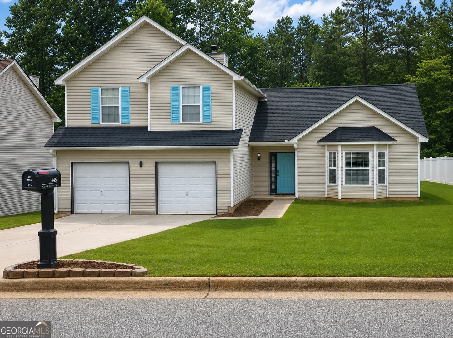 3 bedroom, 2.5 bathroom, 1,982 sq ft single family residence sold at 445 Cherry Branch Lane, Fairburn, GA 30213