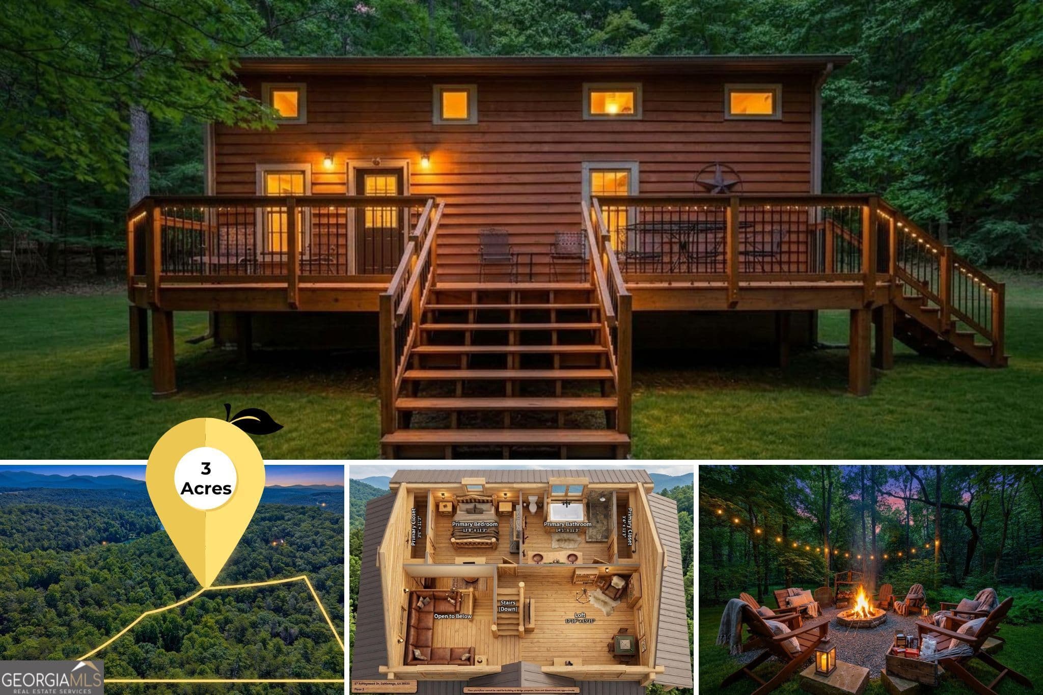 3 bedroom, 2 bathroom, 1,732 sq ft cabin,single family residence for sale at 57 Ashleywood Drive, Dahlonega, GA 30533 — photo 1 of 46