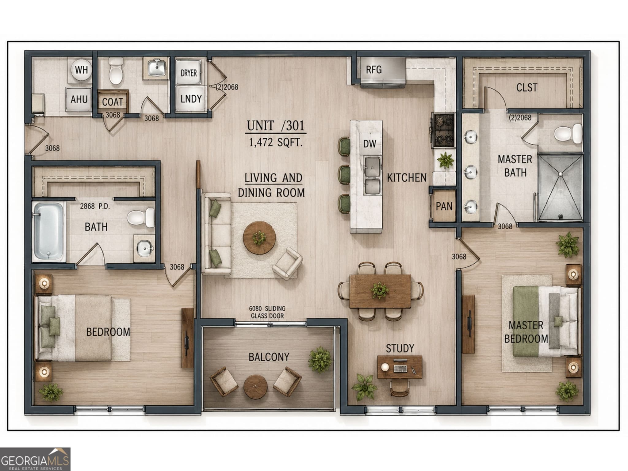 2 bedroom, 2.5 bathroom, 1,540 sq ft condominium for sale at 1050 Blair Lane 104, Peachtree City, GA 30269 — photo 10