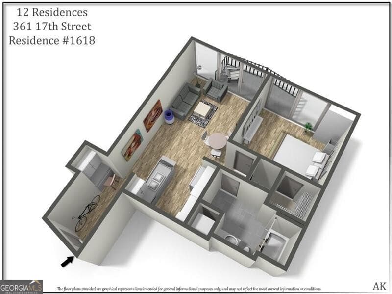 1 bedroom, 1 bathroom, 691 sq ft condominium for sale at 361 17th Street 1618, Atlanta, GA 30363 — photo 2
