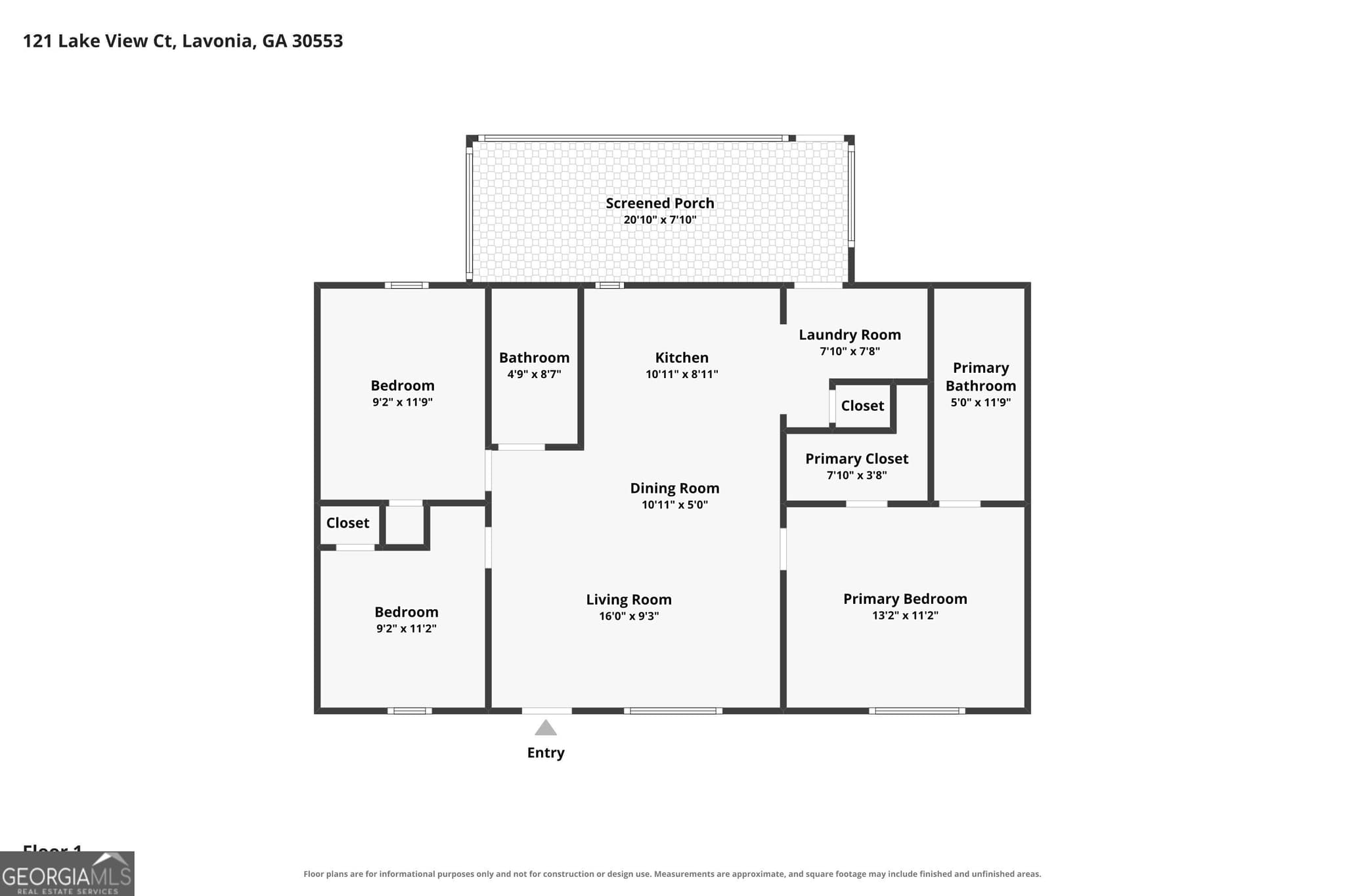 3 bedroom, 2 bathroom, 960 sq ft manufactured home,single family residence for sale at 121 Lake View Court, Lavonia, GA 30553 — photo 6