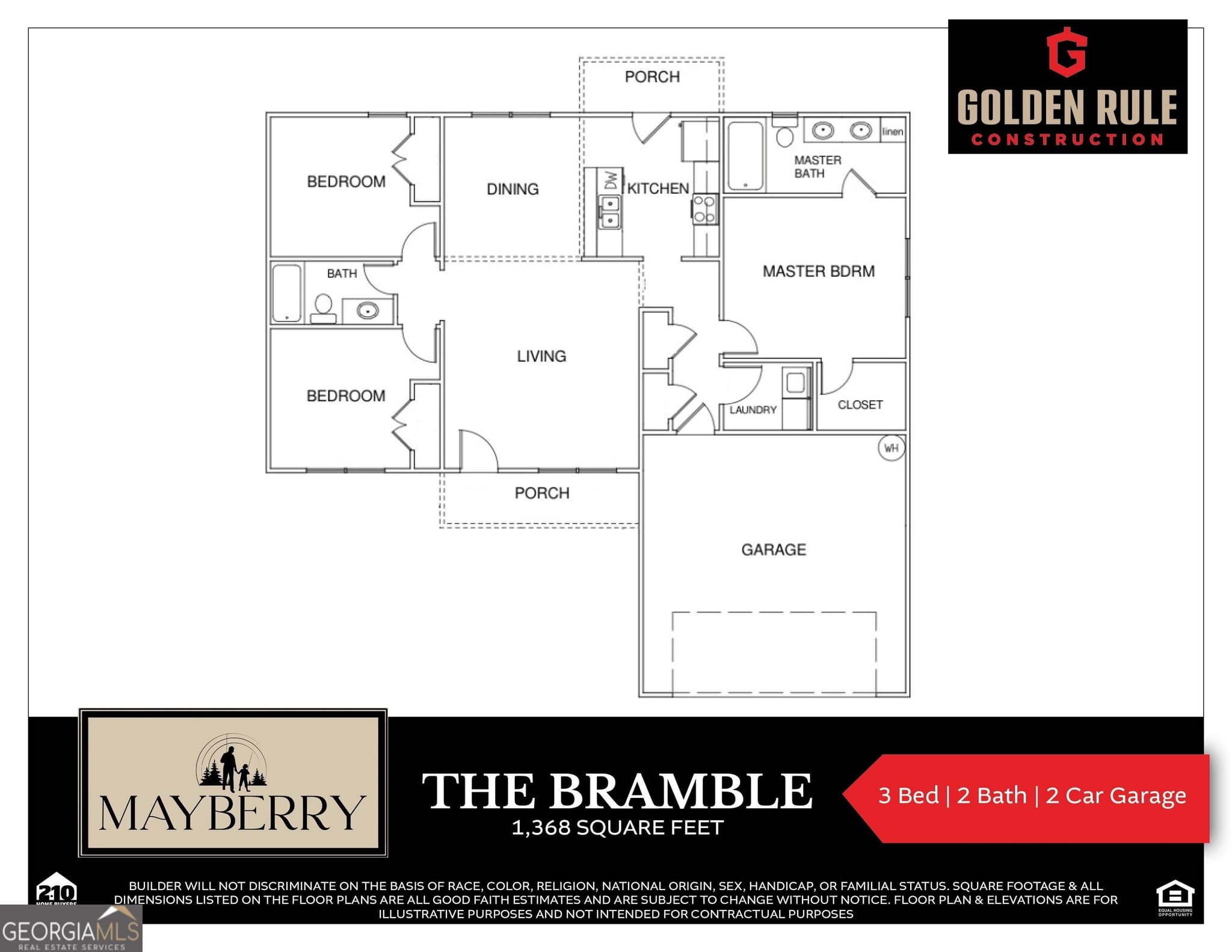 3 bedroom, 2 bathroom, 1,368 sq ft single family residence for sale at 311 Barney Run LOT 159, Statesboro, GA 30458 — photo 6