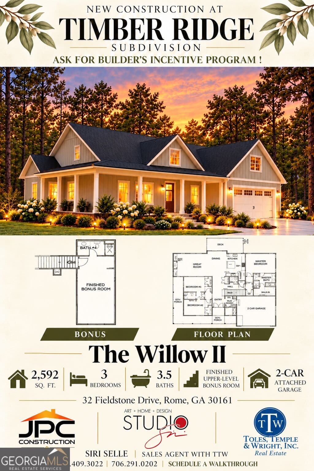 4 bedroom, 3.5 bathroom, 2,612 sq ft single family residence for sale at 32 Fieldstone Drive, Rome, GA 30161 — photo 2
