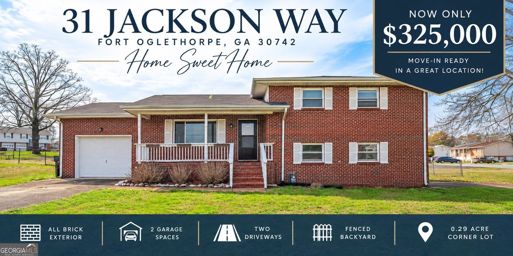 3 bedroom, 2 bathroom, 1,225 sq ft single family residence for sale at 31 Jackson Way, Fort Oglethorpe, GA 30742 — photo 1 of 52