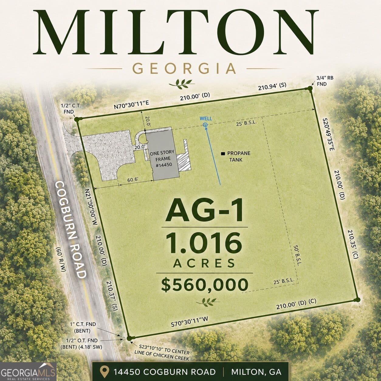 2 bedroom, 1.5 bathroom, 900 sq ft single family residence for sale at 14450 Cogburn Road, Milton, GA 30004 — photo 1 of 2