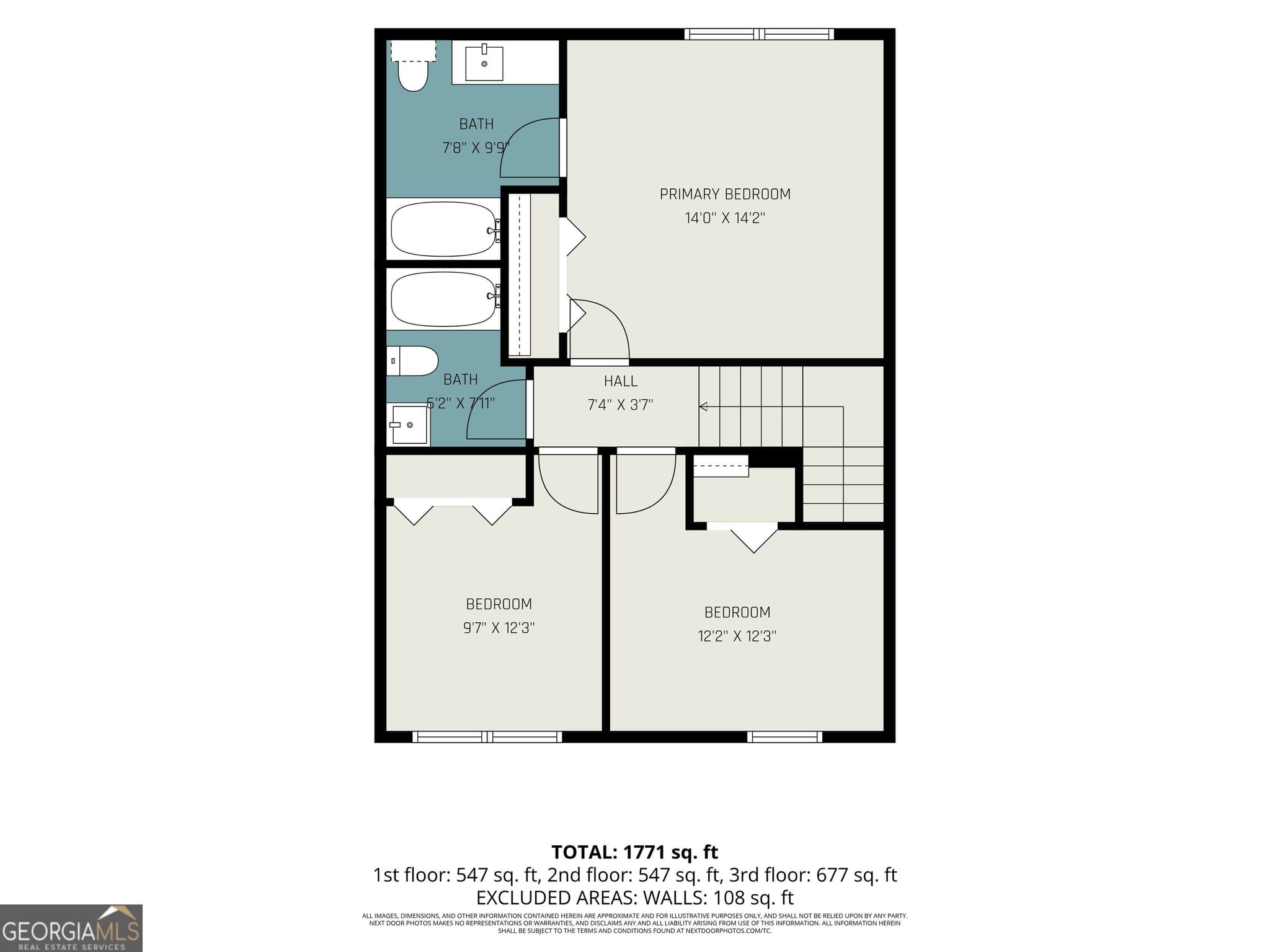 3 bedroom, 2.5 bathroom, 1,771 sq ft townhouse for sale at 4701 Flat Shoals Road 15D, Union City, GA 30291 — photo 3