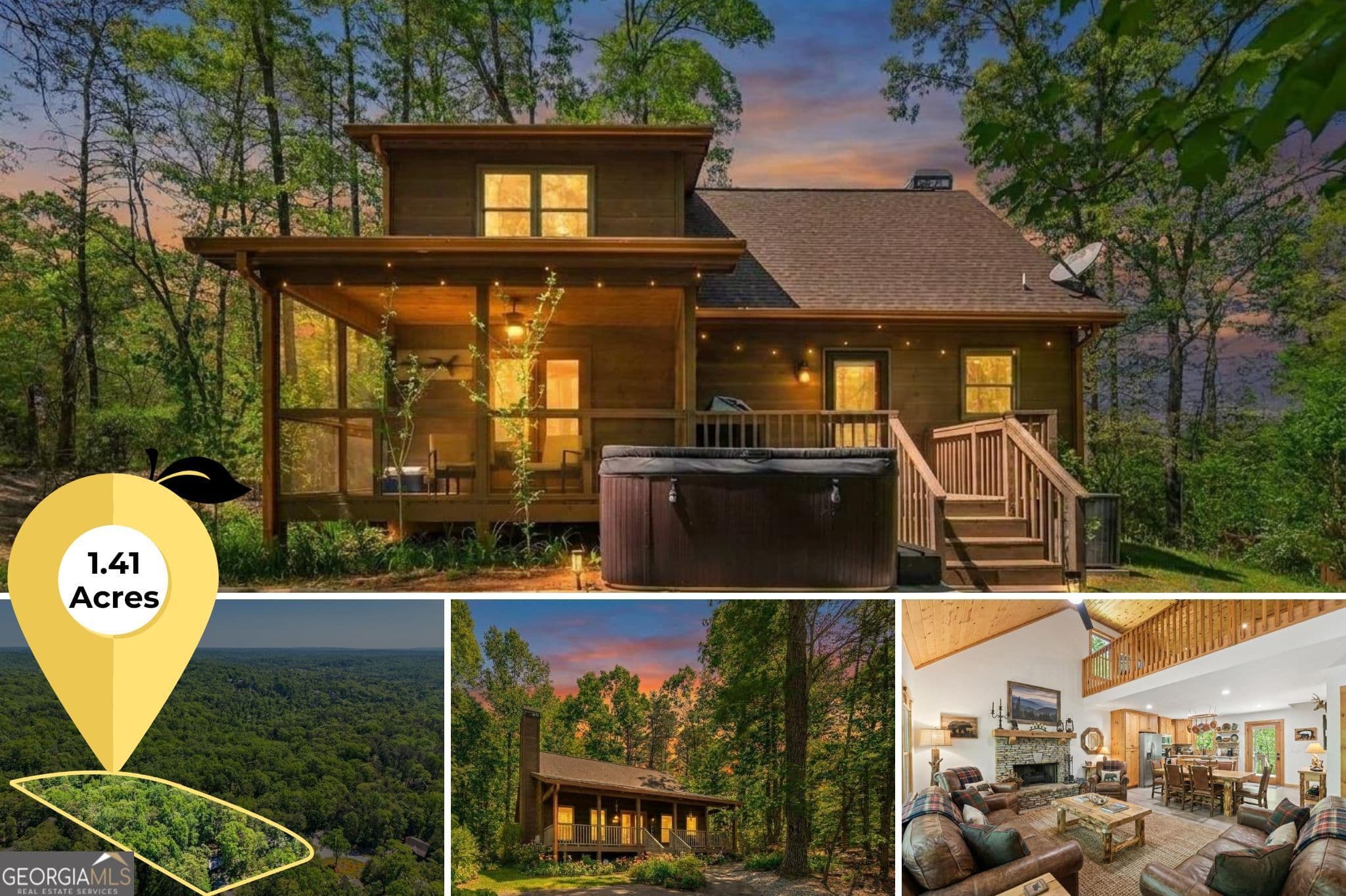 2 bedroom, 2 bathroom, 1,644 sq ft cabin,single family residence for sale at 40 Misty Hollow Drive, Dahlonega, GA 30533 — photo 1 of 60
