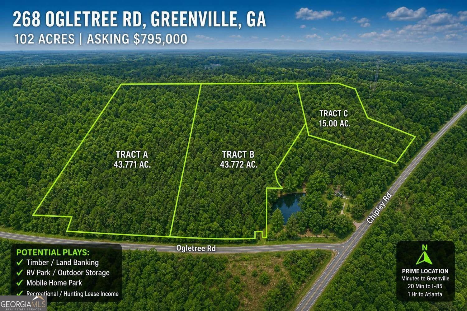 unimproved land for sale at 268 Ogletree Road, Greenville, GA 30222 — photo 2