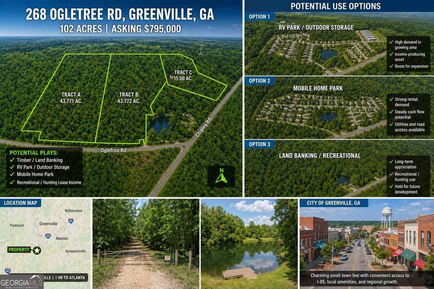 unimproved land for sale at 268 Ogletree Road, Greenville, GA 30222 — photo 1 of 9