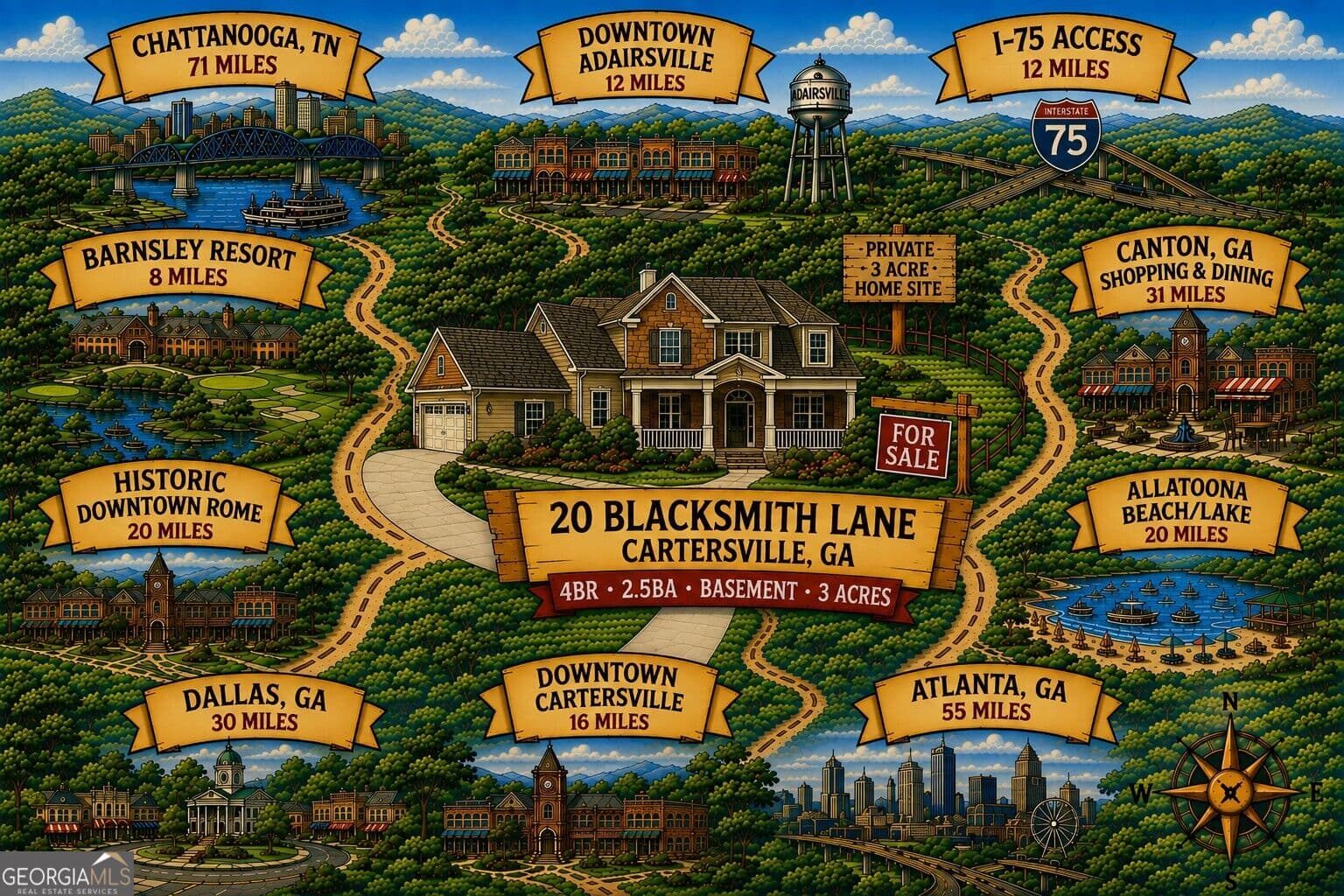 4 bedroom, 2.5 bathroom, 2,942 sq ft single family residence for sale at 20 Blacksmith Lane, Cartersville, GA 30120 — photo 3