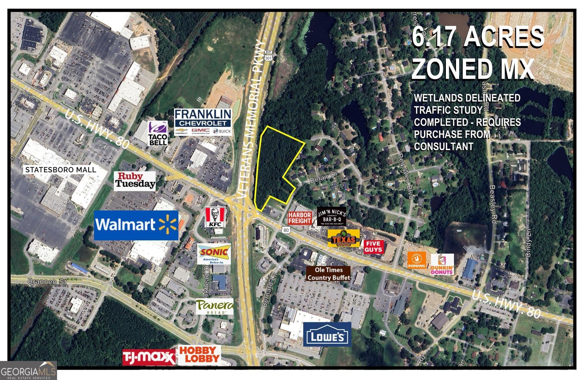 unimproved land for sale at 0 Veterans Memorial Parkway, Statesboro, GA 30458