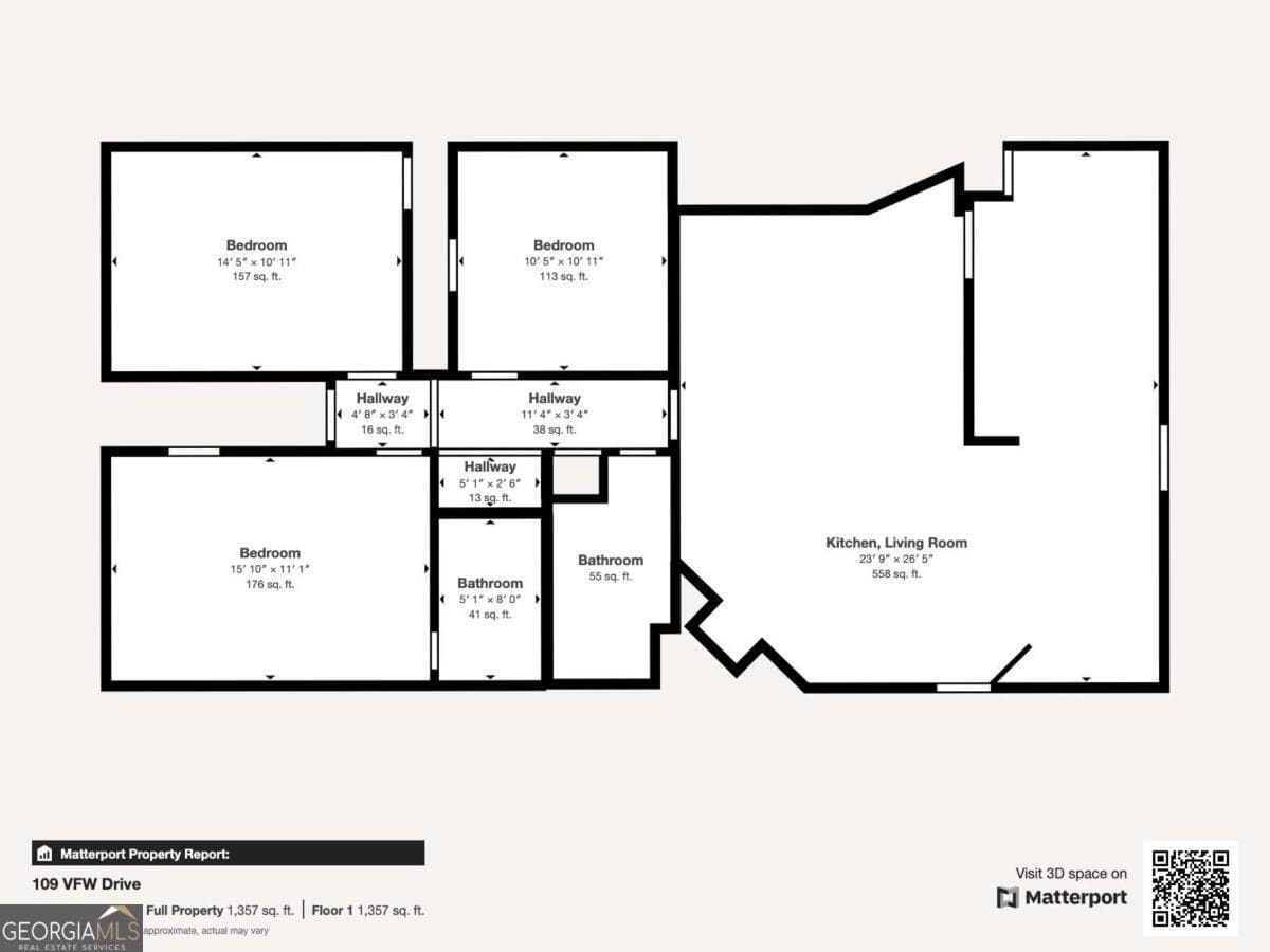 3 bedroom, 2 bathroom, 1,445 sq ft single family residence sold at 109 V F W Drive, Watkinsville, GA 30677