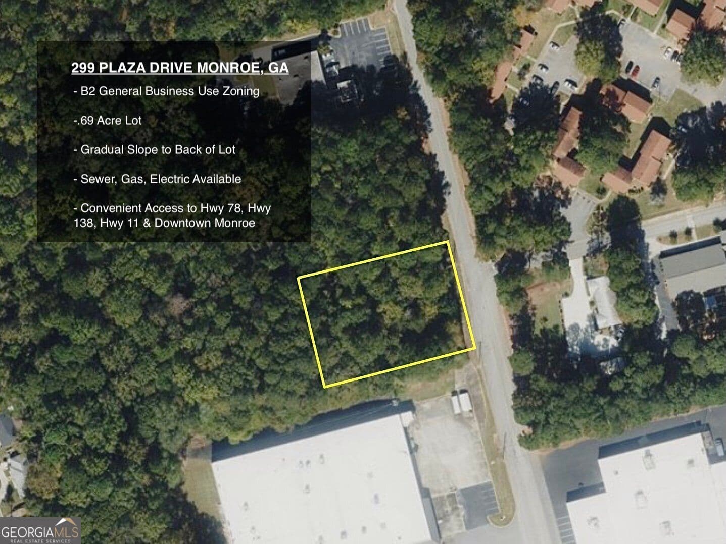 unimproved land for sale at 299 Plaza Drive, Monroe, GA 30655 — photo 1 of 10