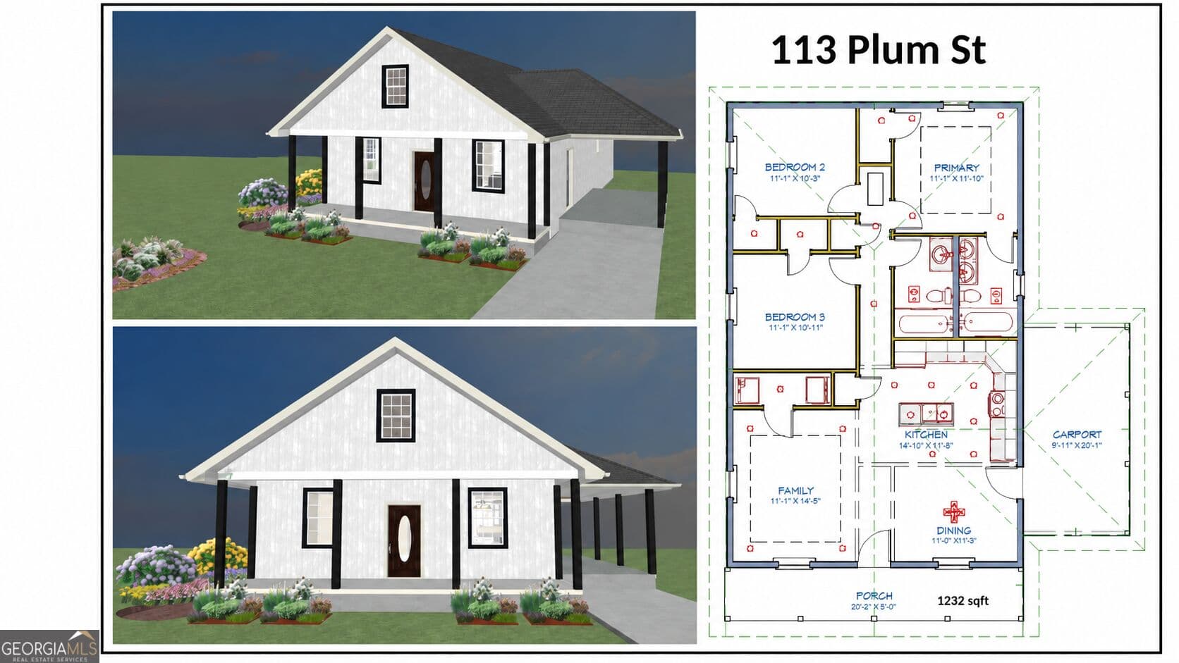 3 bedroom, 2 bathroom, 1,232 sq ft single family residence for sale at 113 Plum Street, Fort Valley, GA 31030
