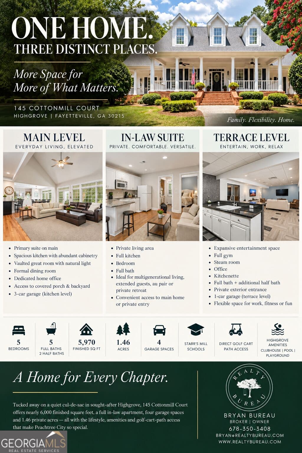 5 bedroom, 6 bathroom, 5,970 sq ft single family residence for sale at 145 Cottonmill Court, Fayetteville, GA 30215 — photo 2