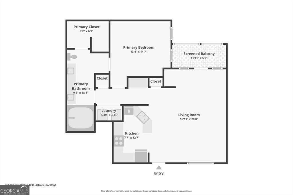 1 bedroom, 1 bathroom, 884 sq ft condominium for sale at 400 17th Street 1233, Atlanta, GA 30363 — photo 5