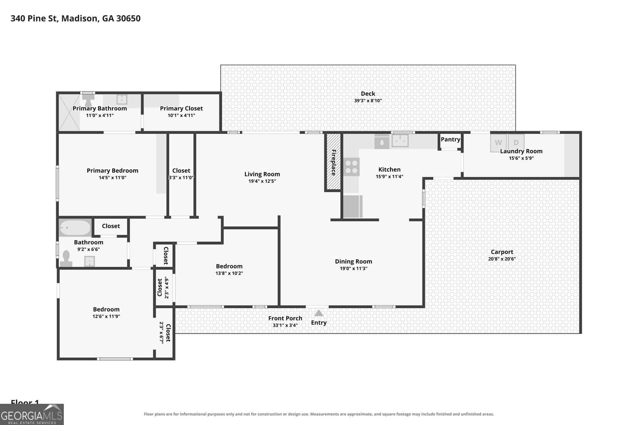 3 bedroom, 2 bathroom, 1,771 sq ft single family residence for sale at 340 Pine Street, Madison, GA 30650 — photo 9