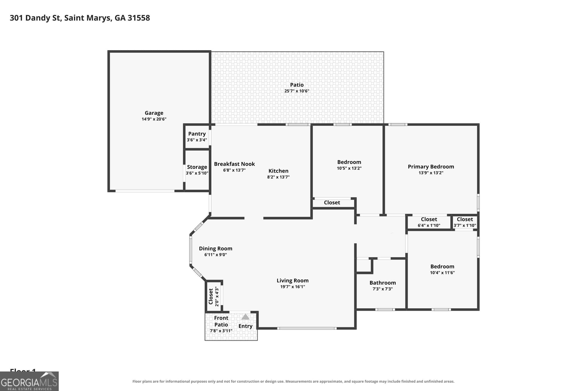 3 bedroom, 1 bathroom, 1,234 sq ft single family residence for sale at 301 S Dandy Street, St. Marys, GA 31558 — photo 8