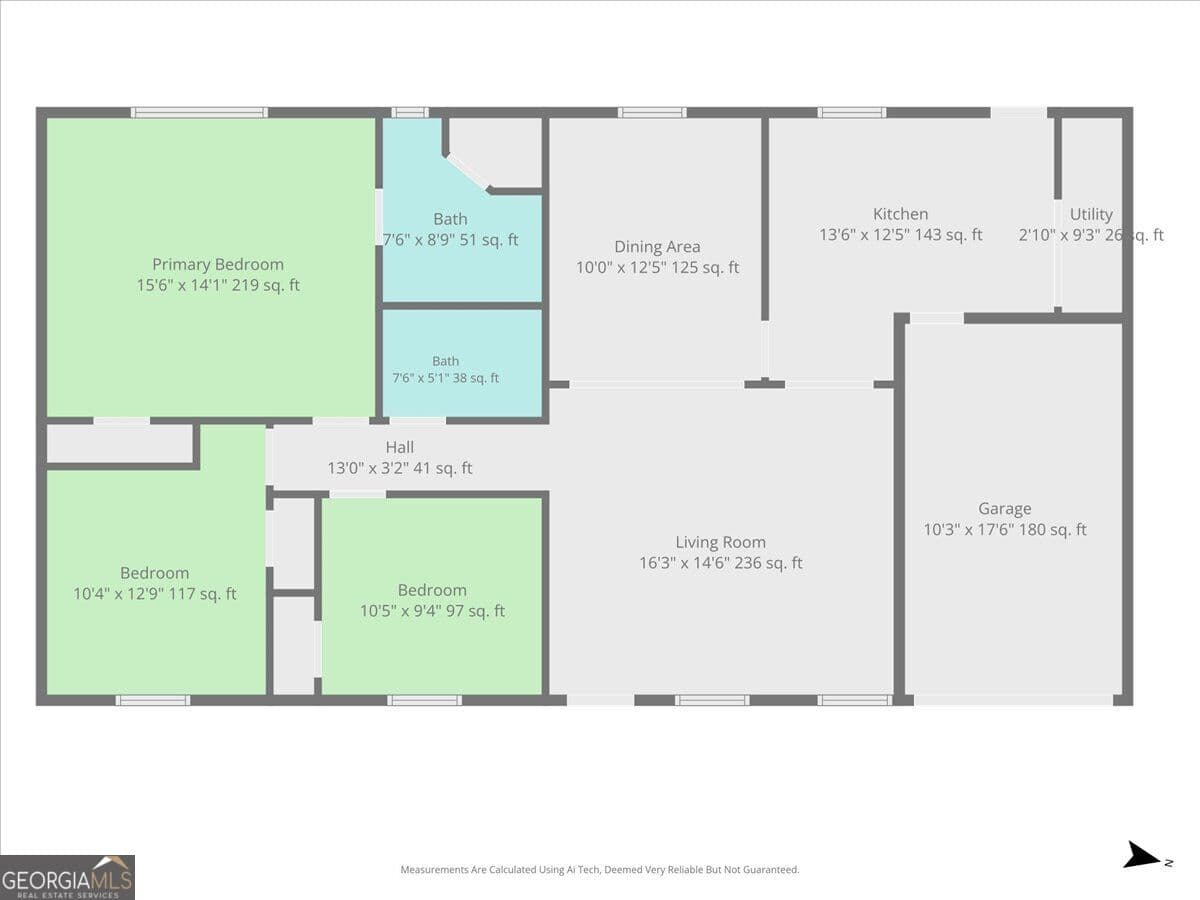 3 bedroom, 2 bathroom, 1,236 sq ft single family residence for sale at 5336 Austell Powder Springs Road, Austell, GA 30106 — photo 3