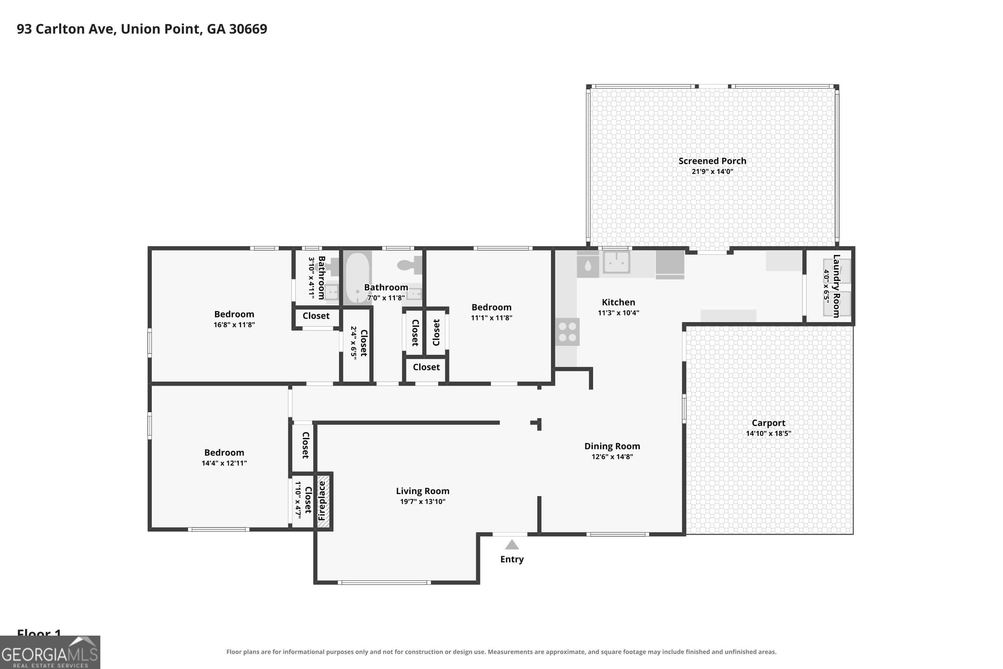 3 bedroom, 1.5 bathroom, 1,350 sq ft single family residence for sale at 93 Carlton Avenue, Union Point, GA 30669 — photo 5