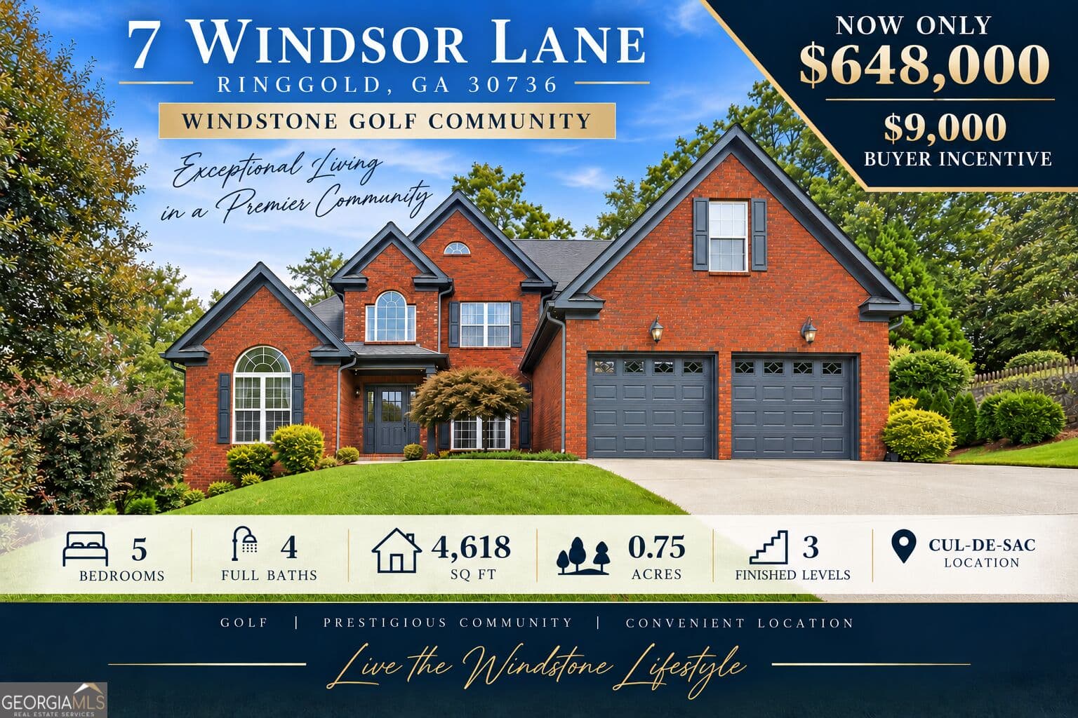 5 bedroom, 4 bathroom, 4,618 sq ft single family residence for sale at 7 Windsor Lane, Ringgold, GA 30736