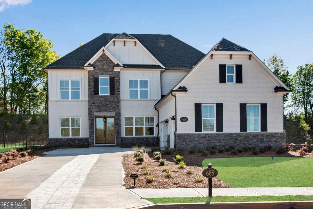 5 bedroom, 5.5 bathroom, 4,000 sq ft single family residence for sale at 685 Caney Fork Road, Alpharetta, GA 30005 — photo 1 of 76