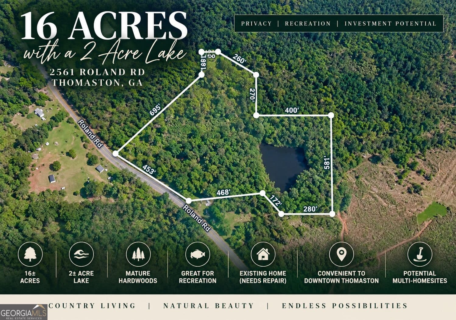 3 bedroom, 2 bathroom, 1,425 sq ft single family residence under contract at 2561 Roland Road, Thomaston, GA 30286