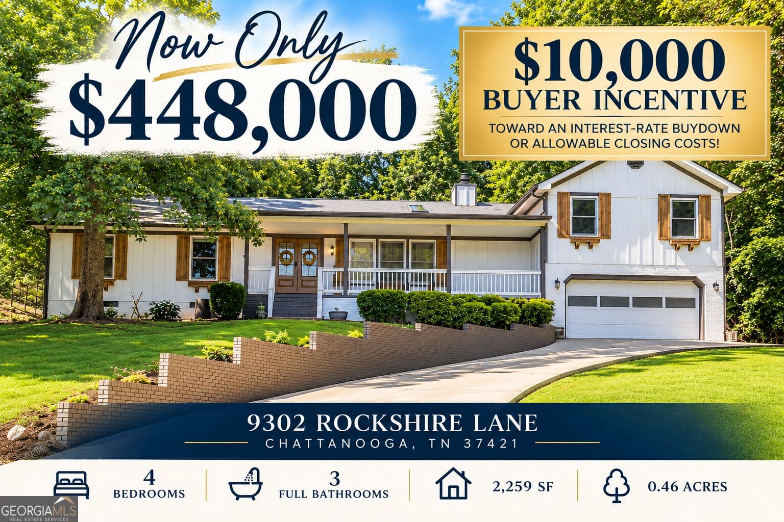 4 bedroom, 3 bathroom, 2,259 sq ft single family residence for sale at 9302 Rockshire Lane, Chattanooga, TN 37421