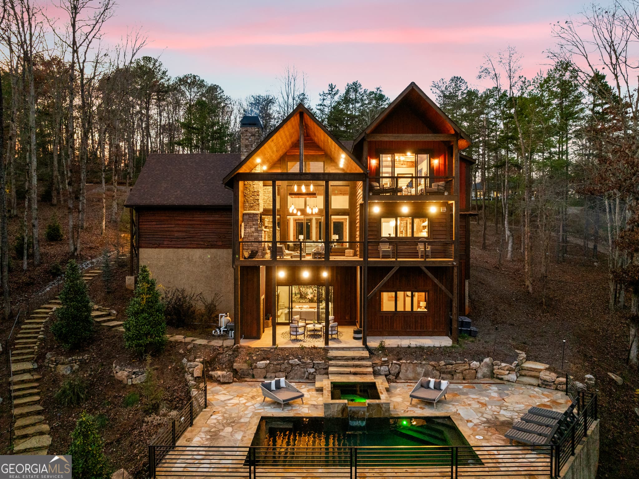 5 bedroom, 5.5 bathroom, 4,716 sq ft cabin,single family residence for sale at 450 Miracle Lane, Blue Ridge, GA 30513