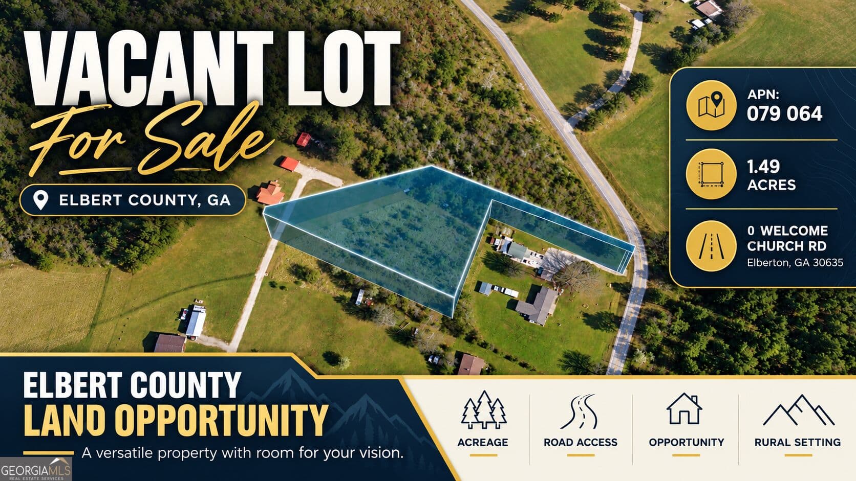residential lot for sale at 0 Welcome Church Road, Elberton, GA 30635 — photo 1 of 9