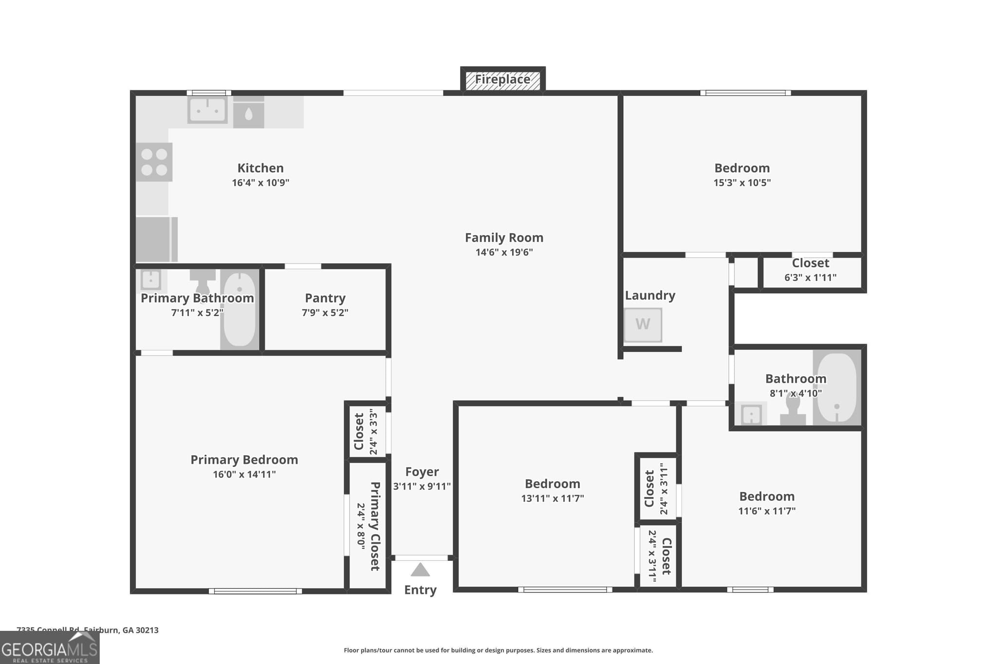 4 bedroom, 2 bathroom, 1,528 sq ft single family residence for sale at 7335 Connell Road, Fairburn, GA 30213 — photo 8
