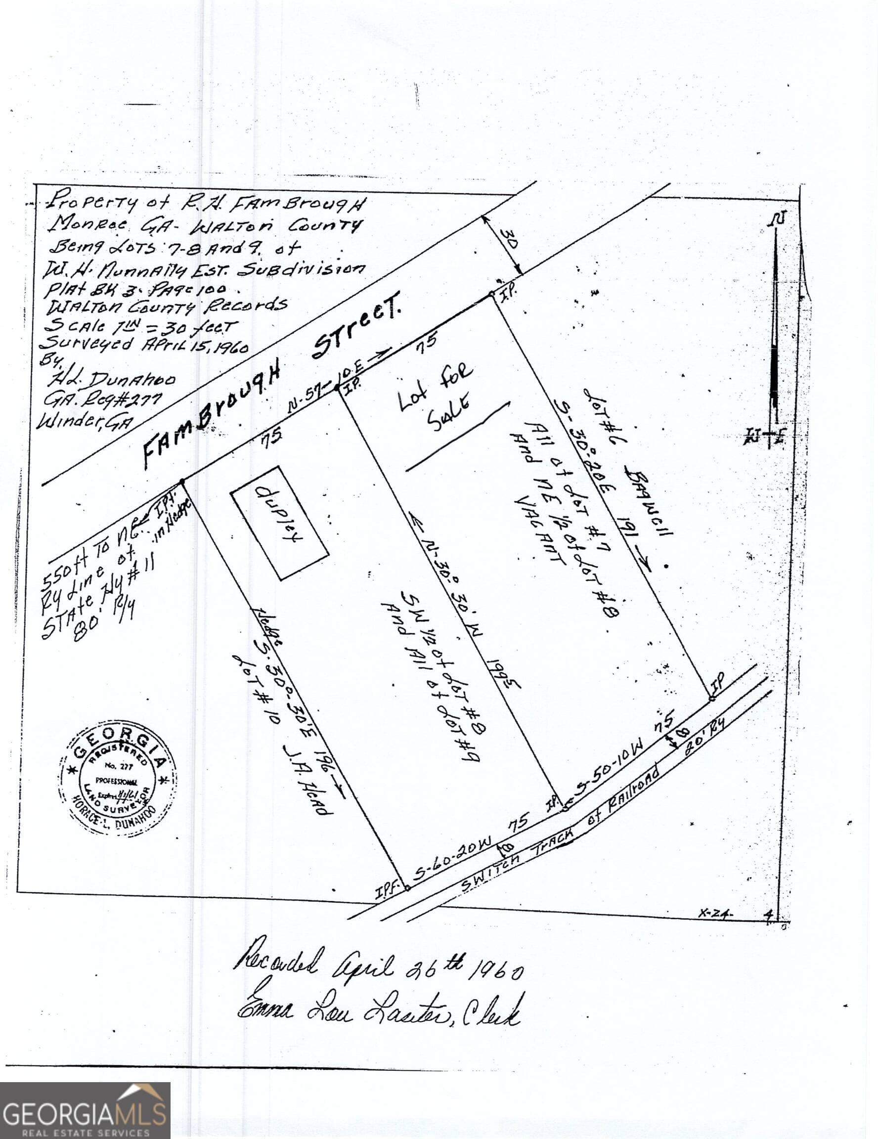 residential lot for sale at 122 E Fambrough Street, Monroe, GA 30655 — photo 1 of 2