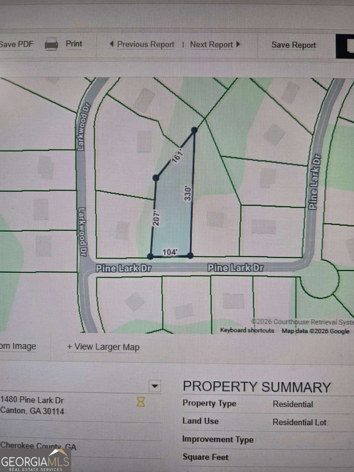 residential lot for sale at 1480 Pine Lark Drive LOT 22, Canton, GA 30114 — photo 2