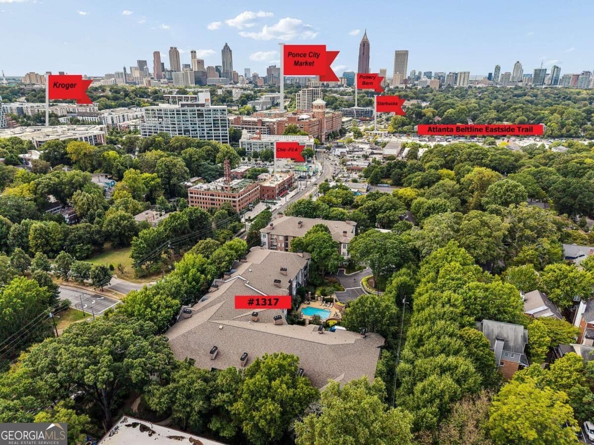 1 bedroom, 1 bathroom, 1,275 sq ft condominium for sale at 825 Highland Lane 1317, Atlanta, GA 30306 — photo 1 of 36