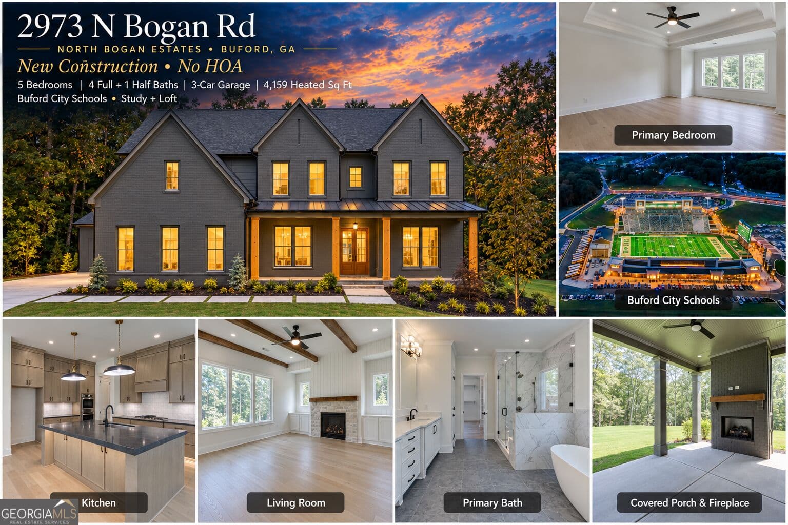 5 bedroom, 4.5 bathroom, 4,159 sq ft single family residence for sale at 2973 N Bogan Road 3, Buford, GA 30519