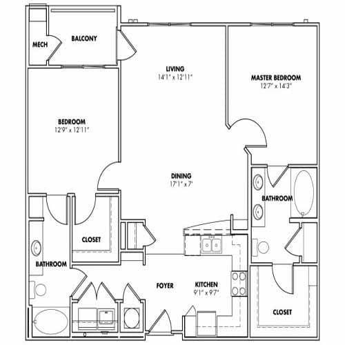 2 bedroom, 2 bathroom, 1,195 sq ft apartment for rent at 5610 Glenridge Drive 235, Sandy Springs, GA 30342 for $1,957 a month — photo 9