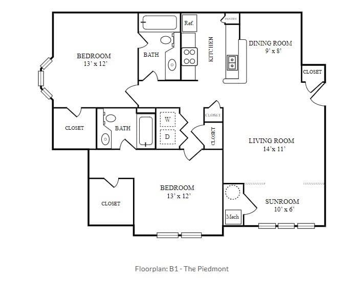 2 bedroom, 2 bathroom apartment for rent at 3432 Piedmont Road 4124, Atlanta, GA 30305 for $1,841 a month — photo 10