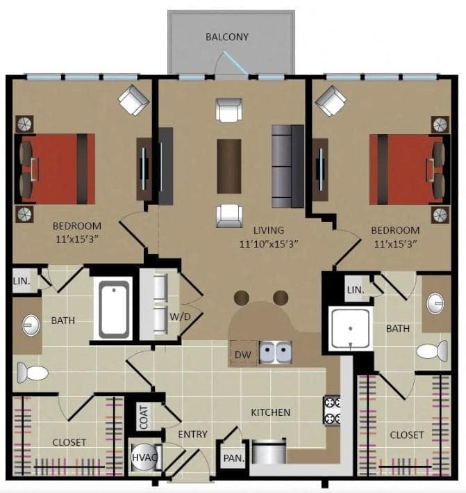 2 bedroom, 2 bathroom, 1,081 sq ft apartment for rent at 1925 Monroe Drive 1313, Atlanta, GA 30324 for $1,723 a month — photo 7