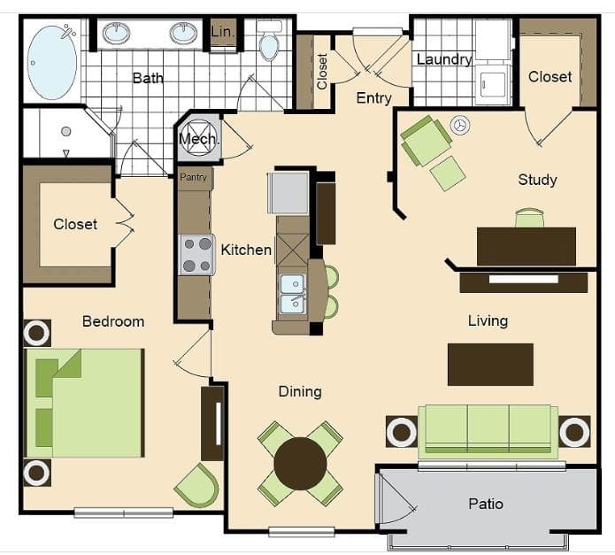 1 bedroom, 1 bathroom, 1,049 sq ft apartment for rent at 3460 Kingsboro Road 537, Atlanta, GA 30326 for $1,533 a month — photo 6