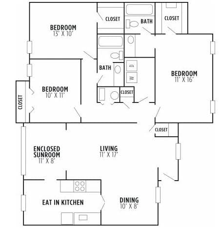 3 bedroom, 2 bathroom, 1,502 sq ft apartment for rent at 3200 Post Woods Drive 3216D, Atlanta, GA 30339 for $2,343 a month — photo 9