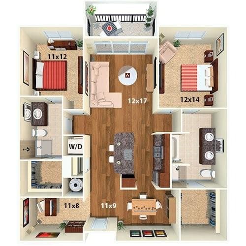 2 bedroom, 2 bathroom, 1,325 sq ft apartment for rent at 3645 Habersham Road 223, Atlanta, GA 30305 for $2,158 a month — photo 5