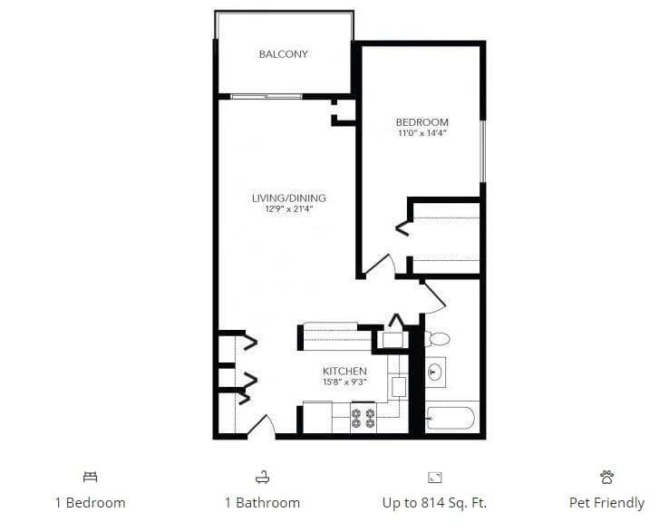 1 bedroom, 1 bathroom, 814 sq ft apartment for rent at 2460 Peachtree Road 0501, Atlanta, GA 30305 for $1,405 a month — photo 8
