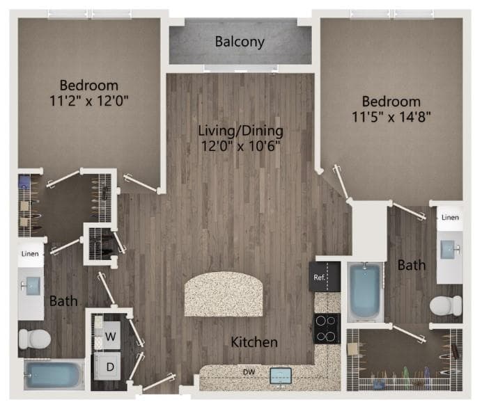 2 bedroom, 2 bathroom, 1,169 sq ft apartment for rent at 1295 Dresden Drive 401, Atlanta, GA 30319 for $2,384 a month — photo 8