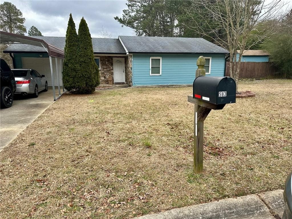 3 bedroom, 2 bathroom single family residence sold at 583 Lakeridge Drive, Conyers, GA 30094