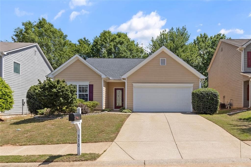 3 bedroom, 2 bathroom single family residence sold at 310 Tuggle Court, Woodstock, GA 30188
