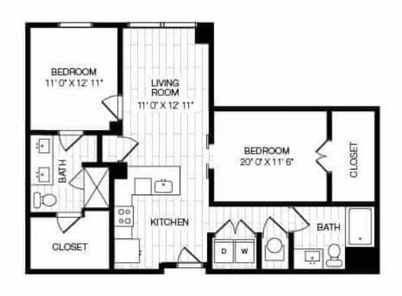 2 bedroom, 2 bathroom, 1,066 sq ft apartment for rent at 505 Courtland Street 1219, Atlanta, GA 30308 for $2,615 a month — photo 9