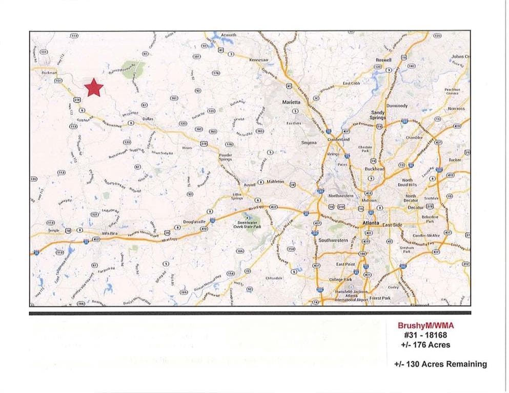 unimproved land for sale at 0 Brushy Mountain, Braswell, GA 30153
