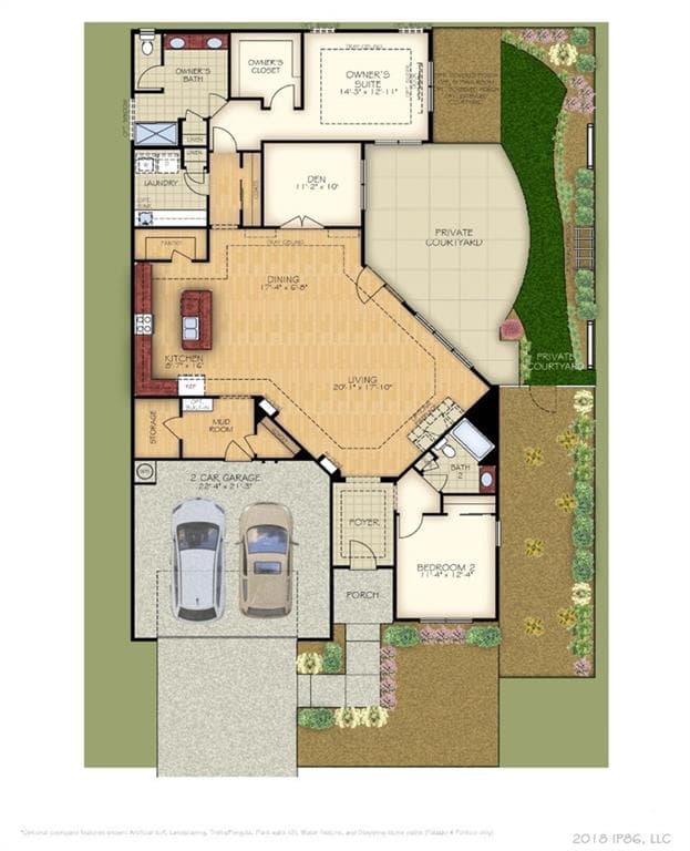 2 bedroom, 3 bathroom, 2,060 sq ft single family residence for sale at 454 Sugarberry Lane, Holly Springs, GA 30115 — photo 9
